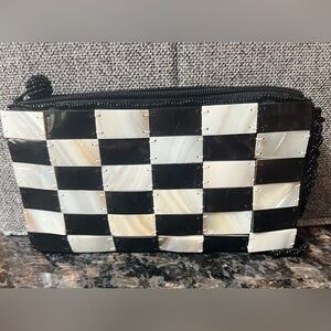 Black and White Checkered Mad Clutch